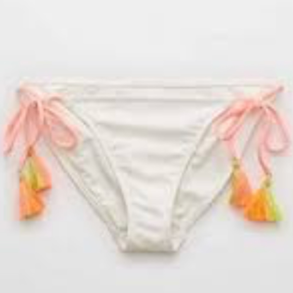 Aerie White Bathing suit Bottoms Medium